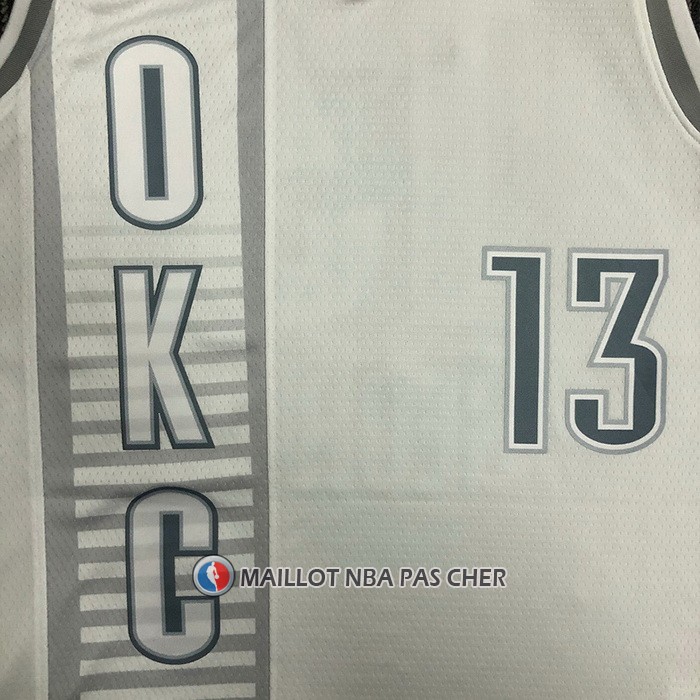 Maillot Oklahoma City Thunder Paul George NO 13 Ville 2021-22 Blanc
